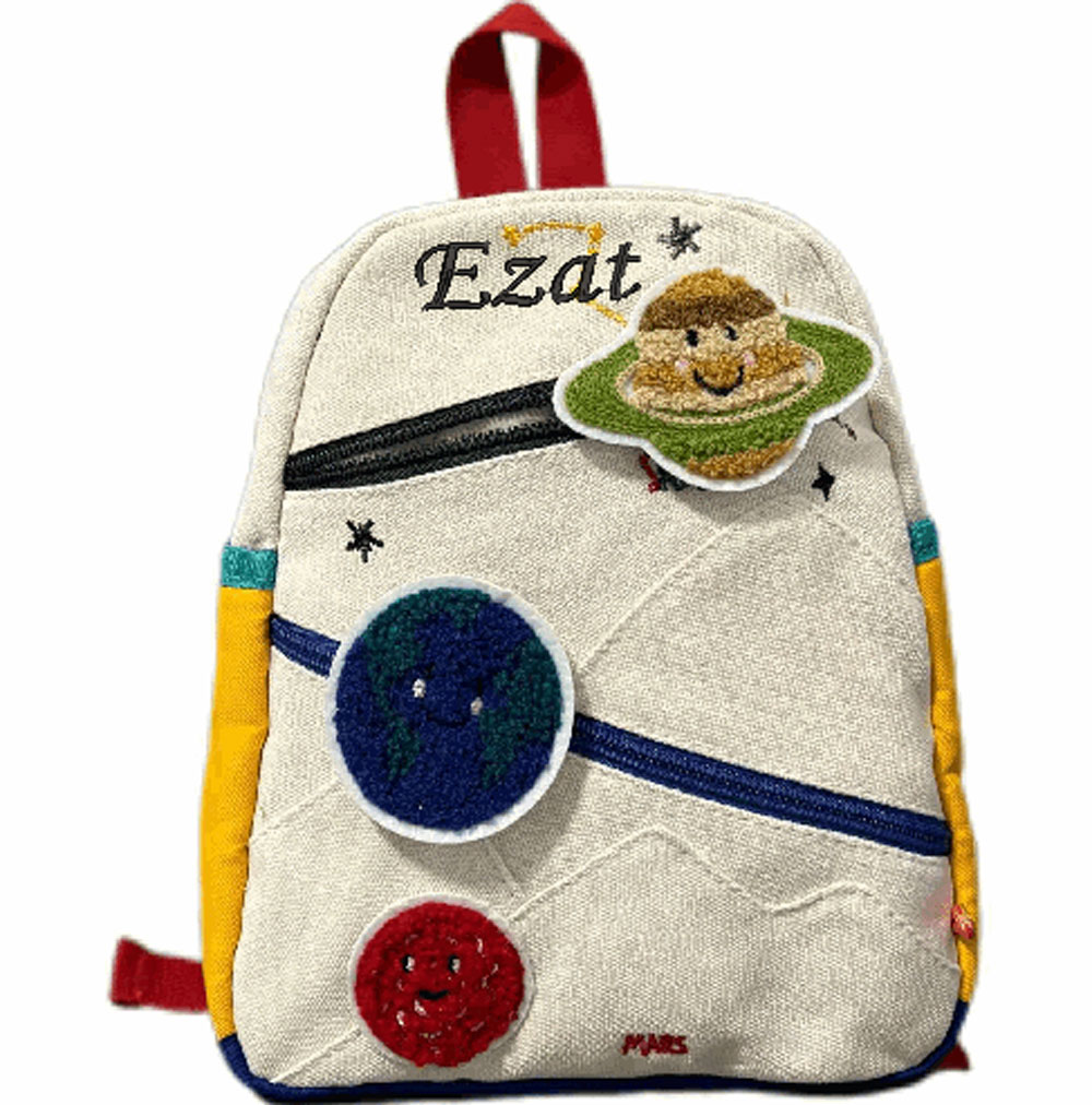 Embroidery Name Designs - Personalized Planet Backpack Colorful Design Custom