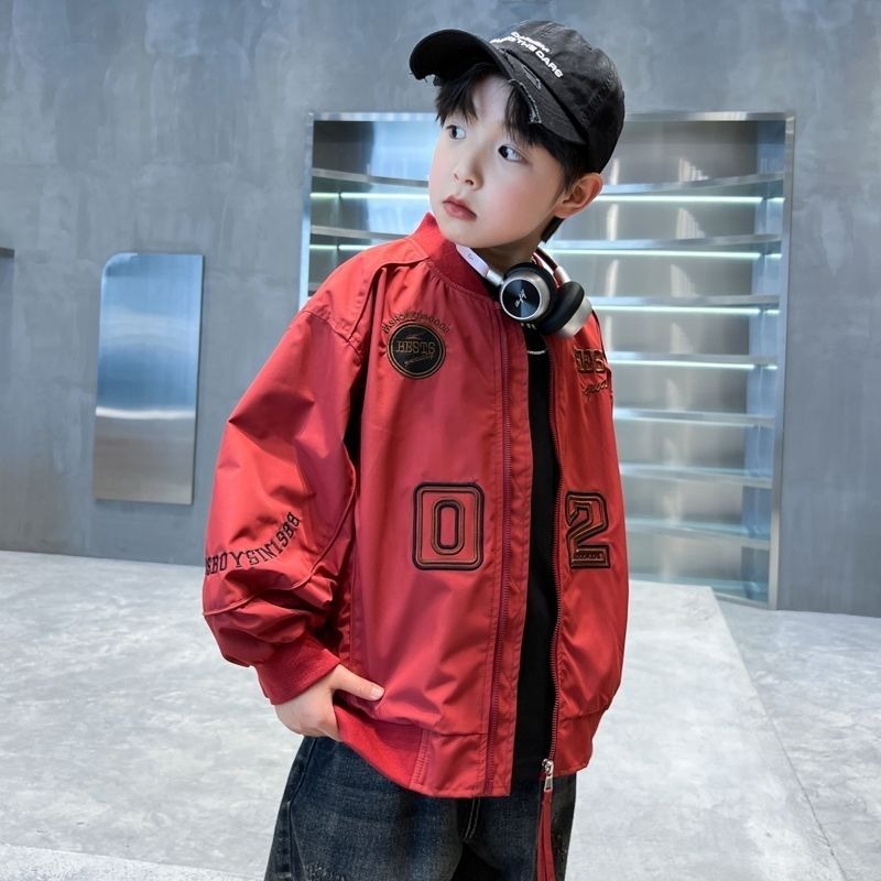 Embroidery Jacket - 2025 New Boys Baseball Jacket Spring