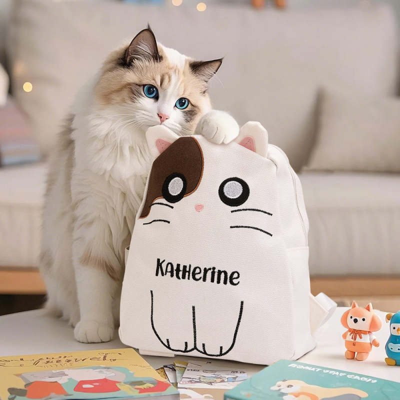 Embroidery Name Designs - Embroidery Name Korean Style Backpack -Personalized