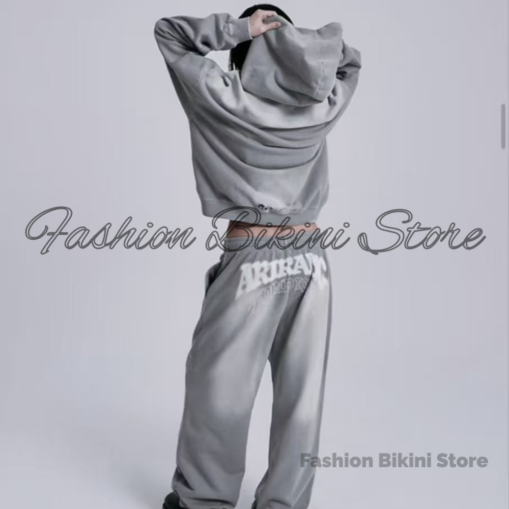 Embroidery Jacket - NEW Washed Grey Retro Hoodie 3D