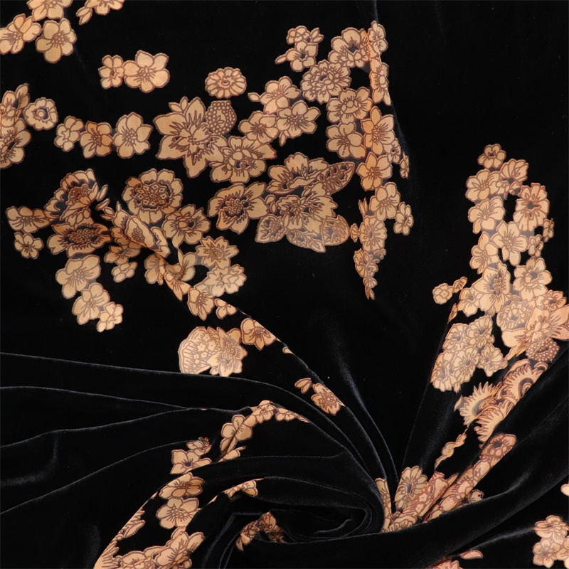 Velvet Fabric Embroidery - Wide 140cm Woven Velvet Burnout Embroidery