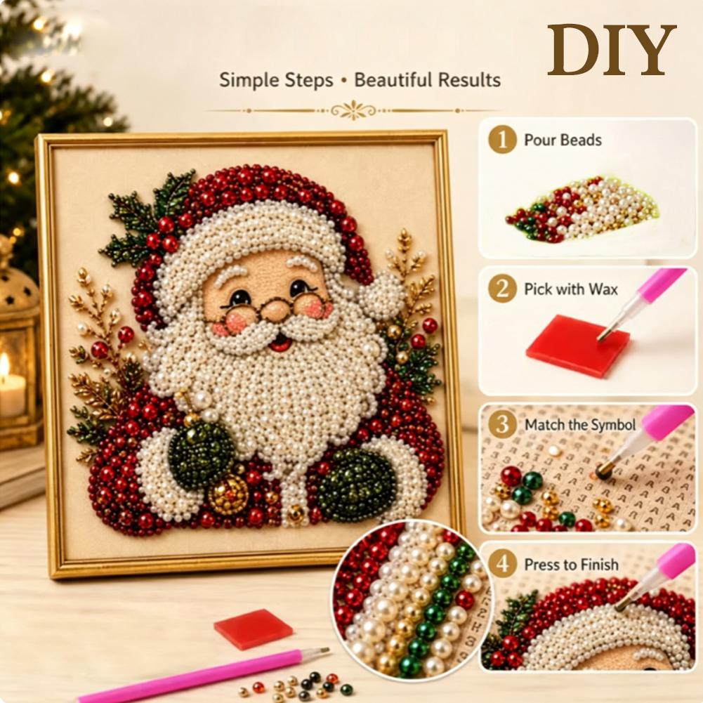 Christmas Santa Claus Pearl Ar - Embroidery Frame 评论和价格