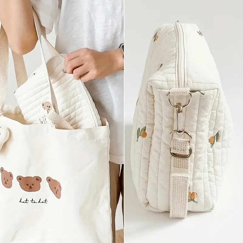 Cotton Portable Storage Bag Zi - Embroidery Fonts 评论和价格