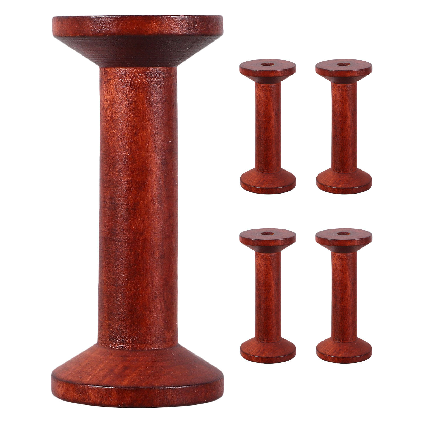 5Pcs Wooden Spools Crafts Wood - Embroidery Ribbon 评论和价格