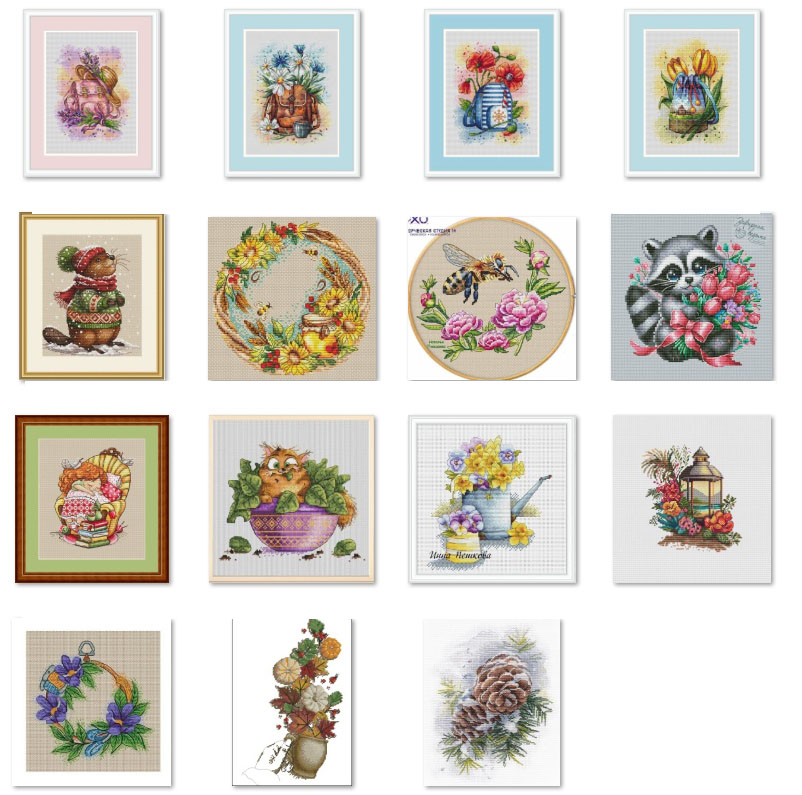 Cross Stitch Kit DIY Set  Flow - Embroidery Backpack Kit 评论和价格
