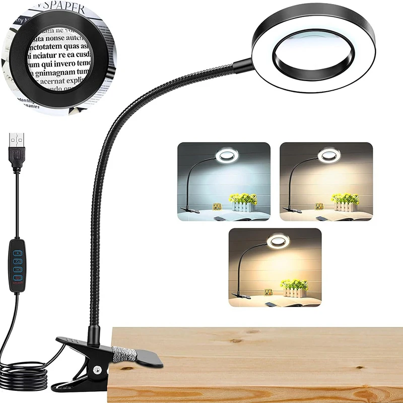 10X Clip On LED Desk Lamp Magn - Embroidery Fonts 评论和价格