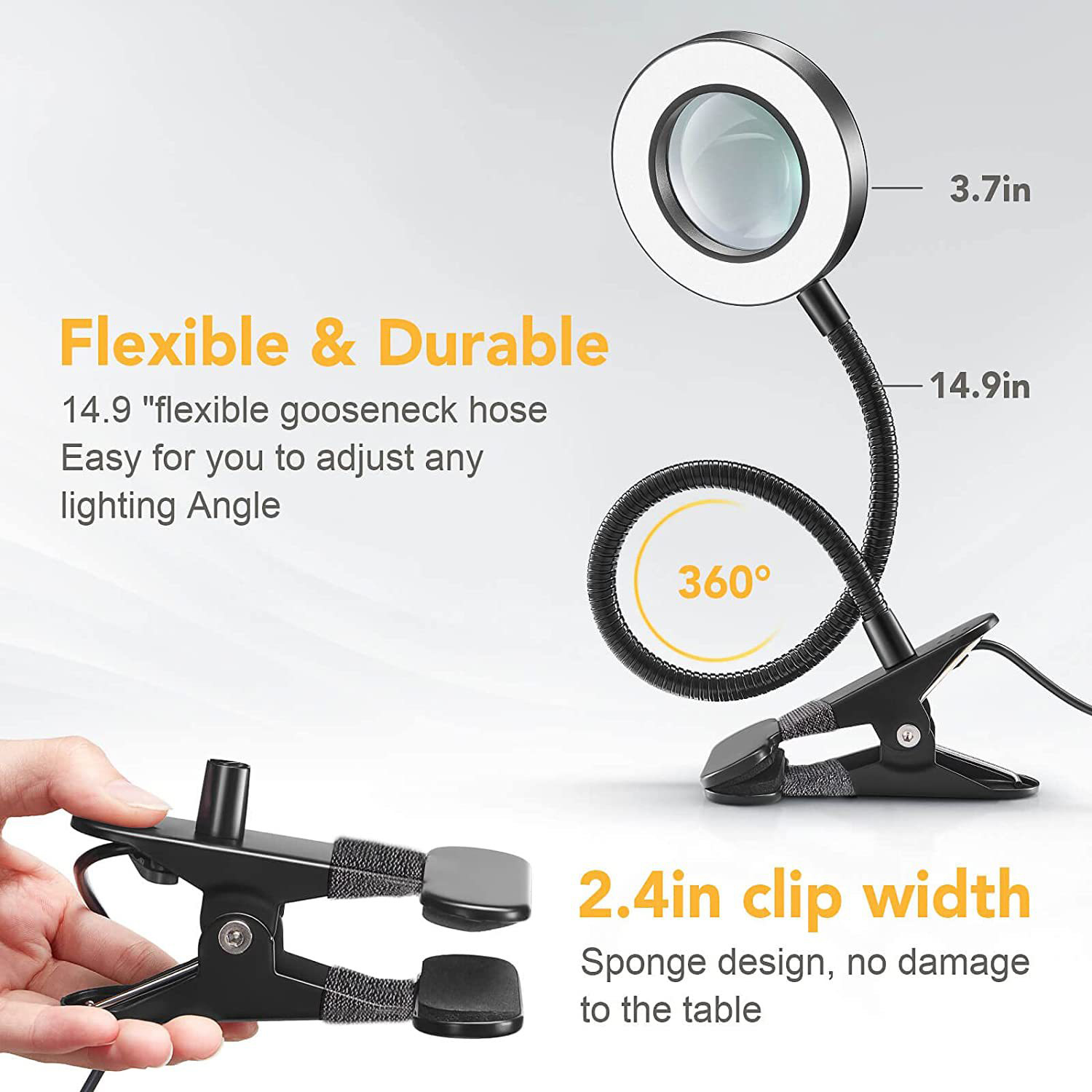 10X Clip On LED Desk Lamp Magn - Embroidery Fonts 评论和价格
