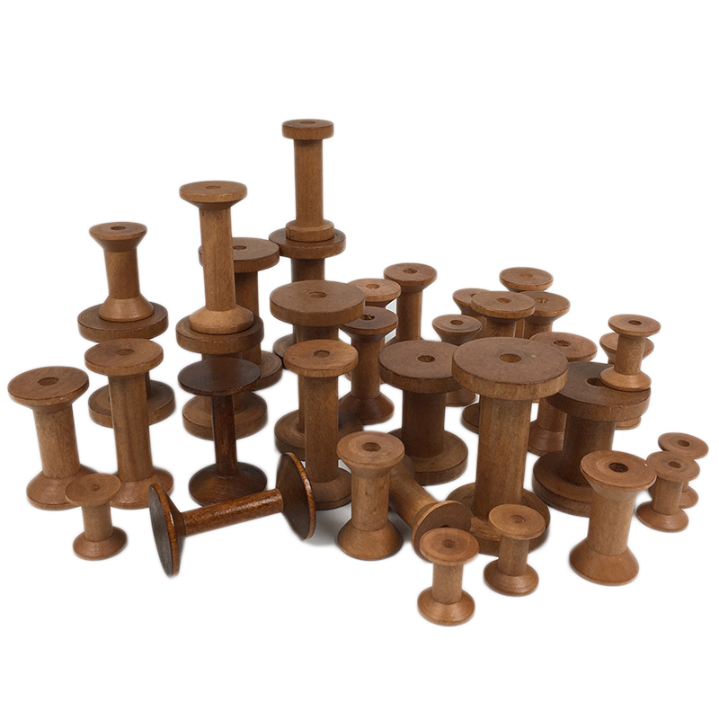 2Pcs Vintage Wooden Spools DIY - Embroidery Ribbon 评论和价格