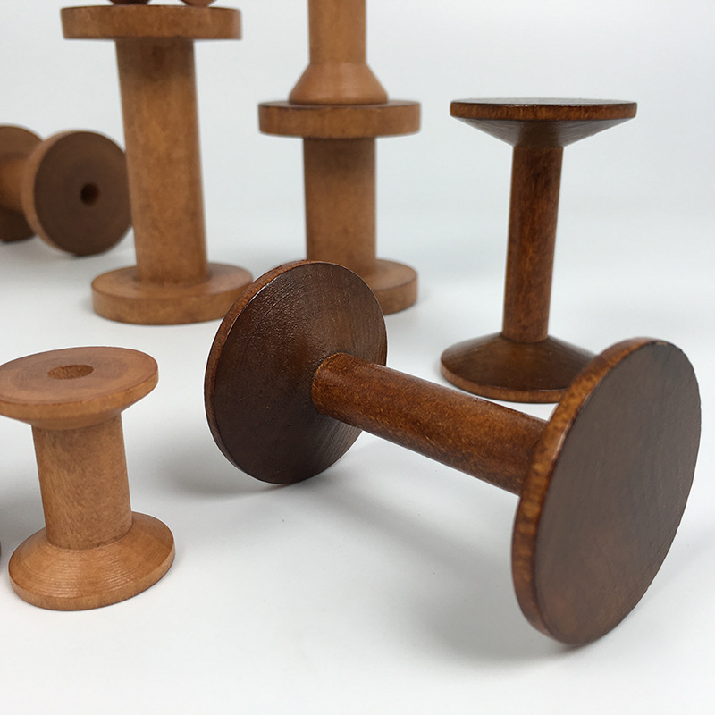 2Pcs Vintage Wooden Spools DIY - Embroidery Ribbon 评论和价格