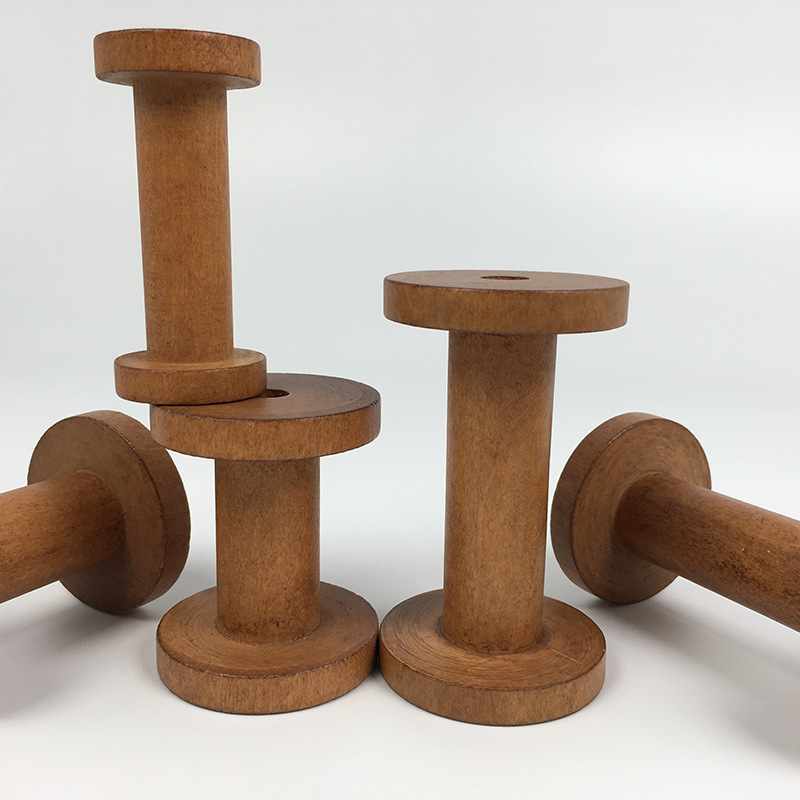 2Pcs Vintage Wooden Spools DIY - Embroidery Ribbon 评论和价格