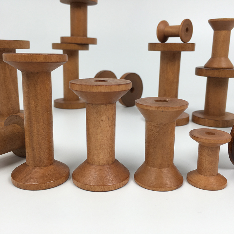 2Pcs Vintage Wooden Spools DIY - Embroidery Ribbon 评论和价格
