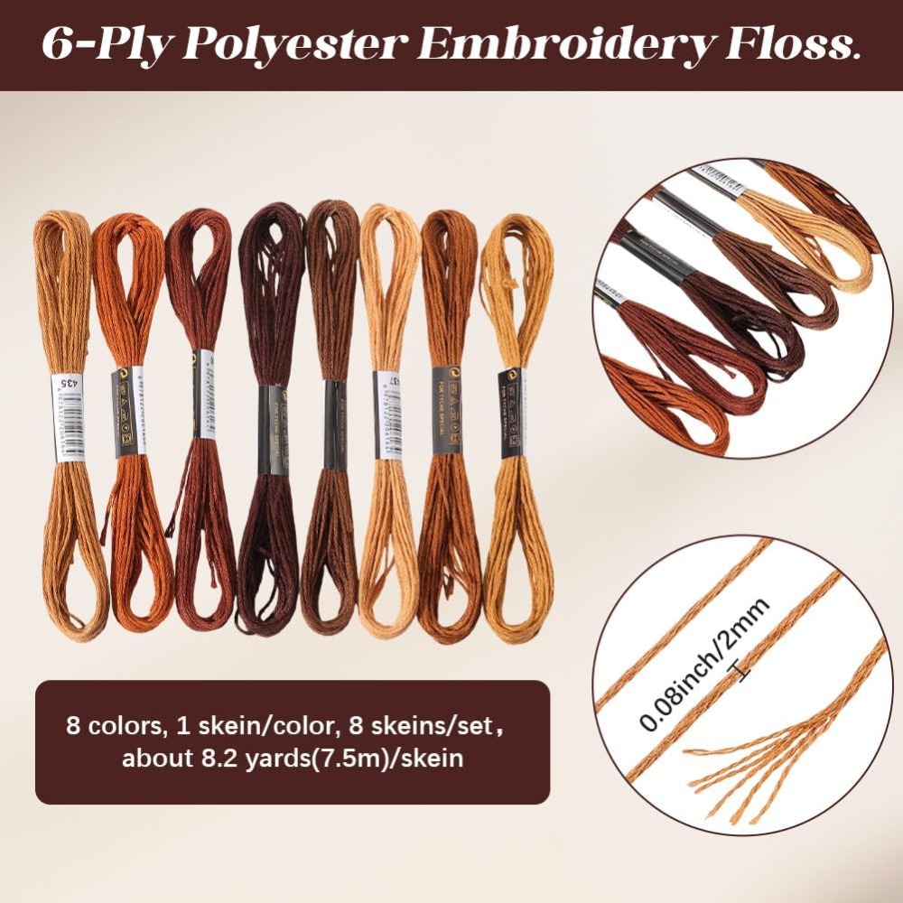 8 Skeins 6 Strands Brown Embro - Embroidery Bracelet 评论和价格