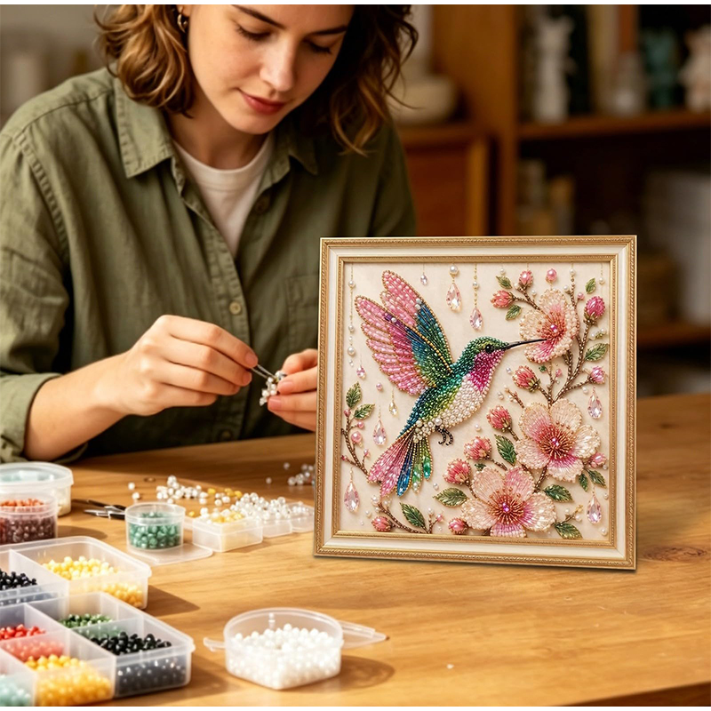 Bird Pearl Art DIY Kit Cardina - Embroidery Room 评论和价格