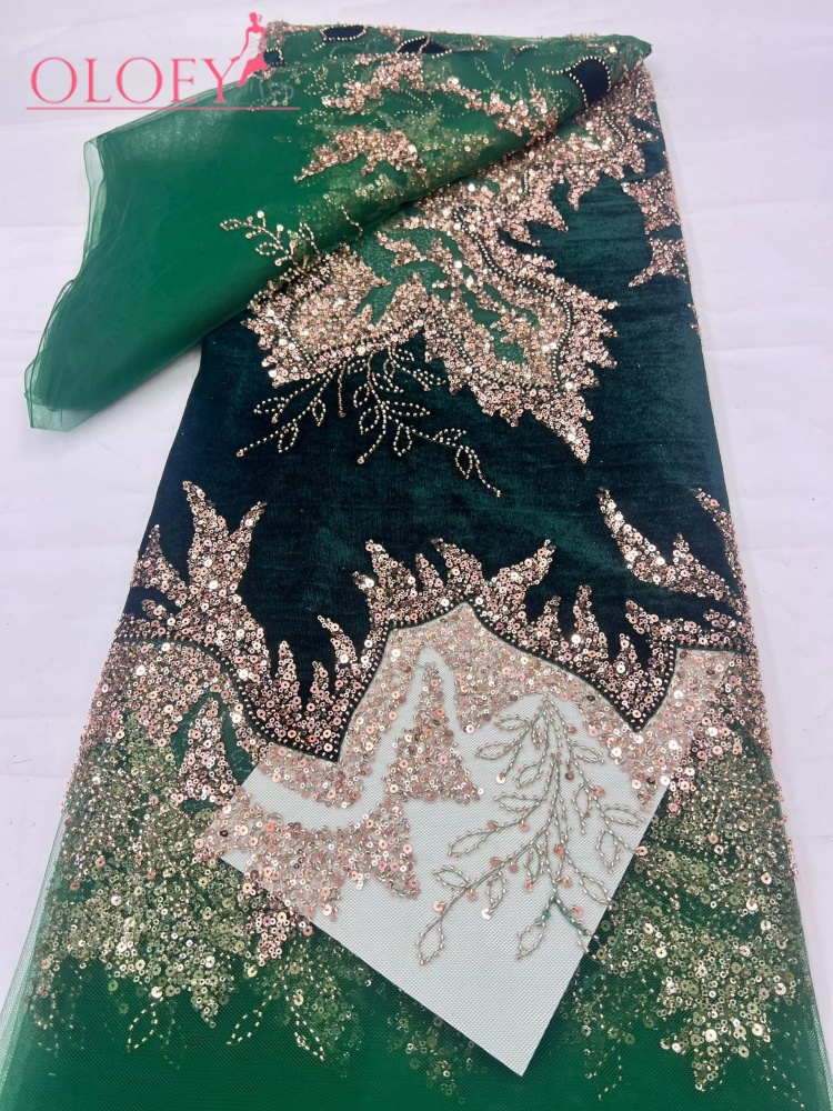 Latest African Velvet Lace Fab - Velvet Fabric Embroidery 评论和价格