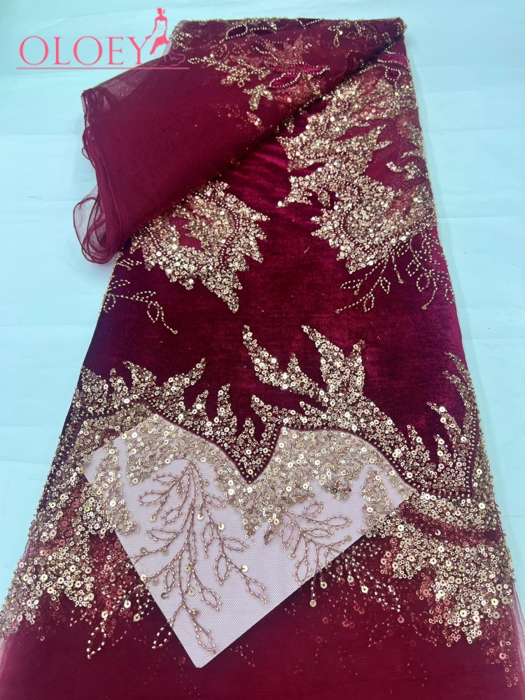 Latest African Velvet Lace Fab - Velvet Fabric Embroidery 评论和价格