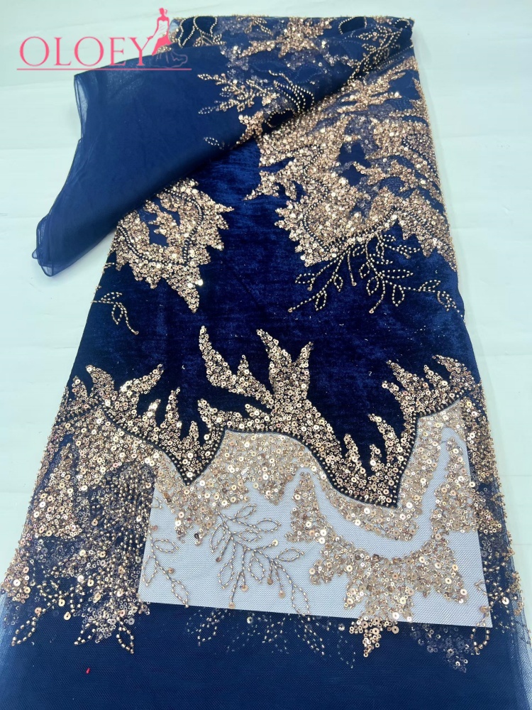 Latest African Velvet Lace Fab - Velvet Fabric Embroidery 评论和价格