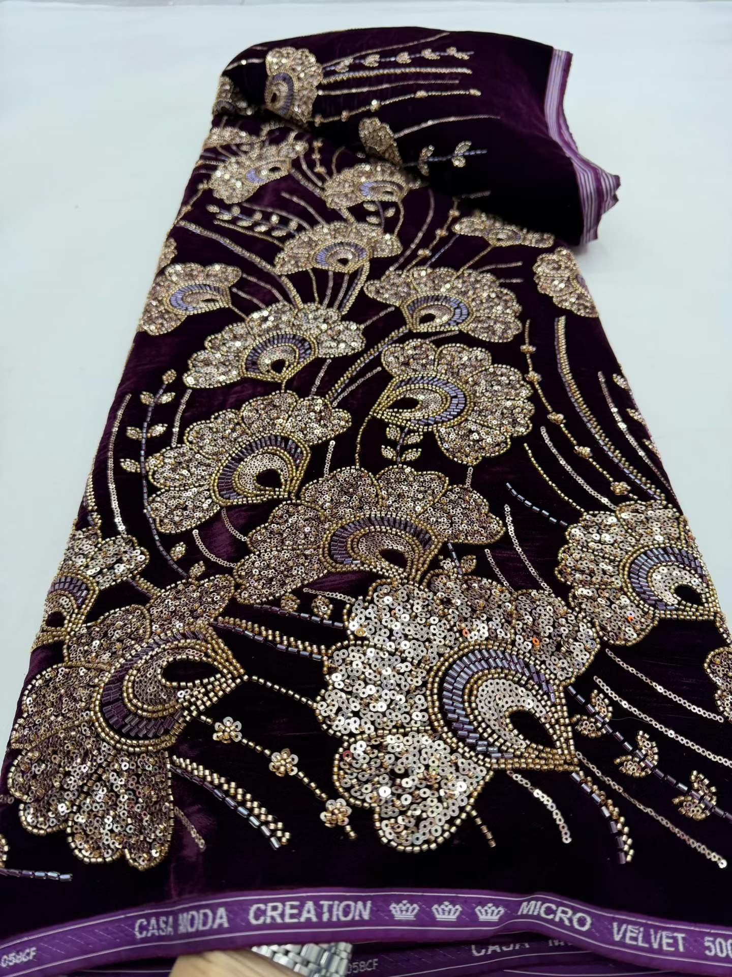 Nigerian French Velvet Lace Fa - Velvet Fabric Embroidery 评论和价格