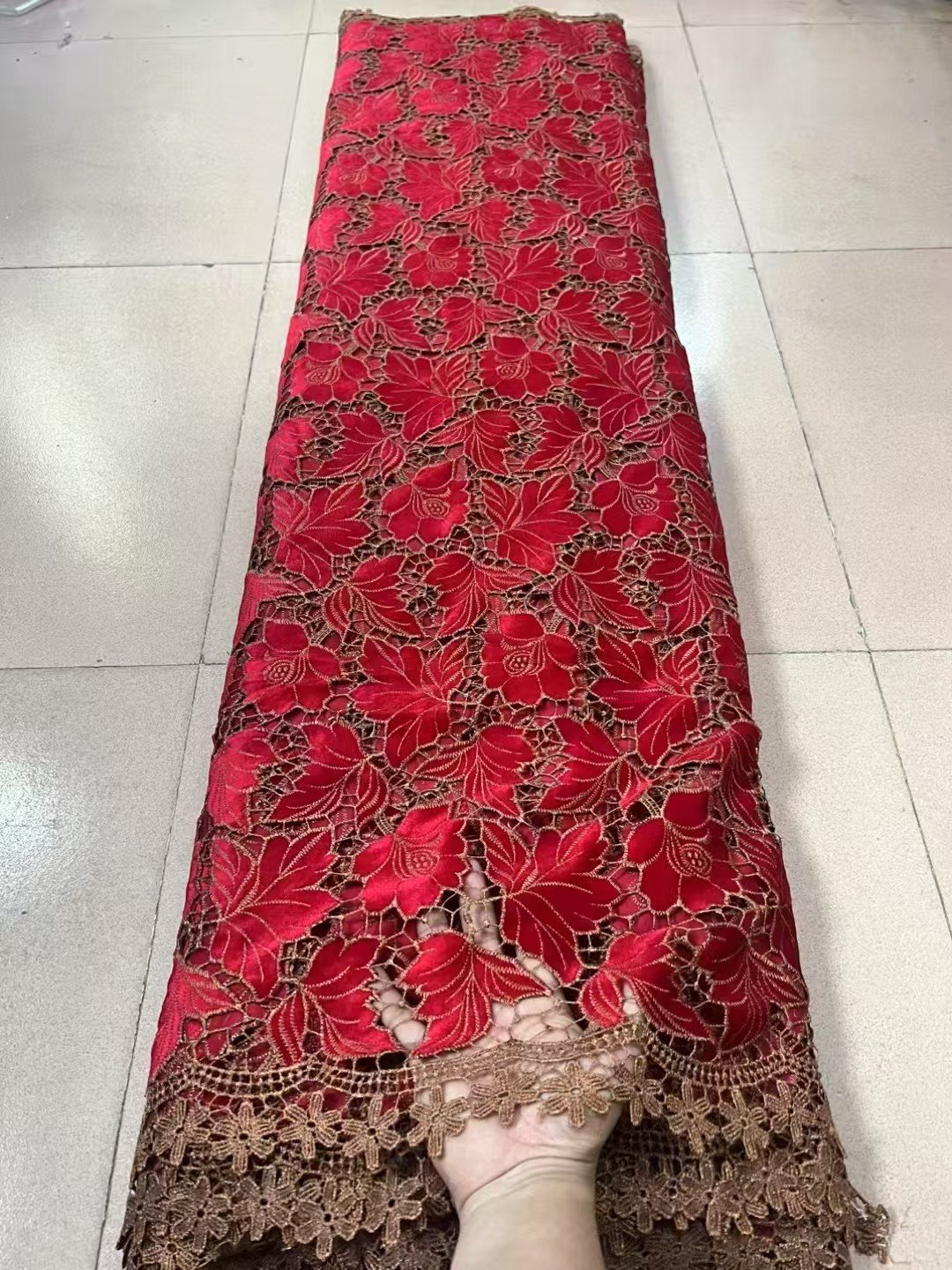 African Velvet Lace Fabric 5 Y - Velvet Fabric Embroidery 评论和价格