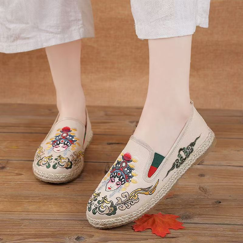 Women Flat Sole Embroidered Cl - Embroidery Cloth 评论和价格
