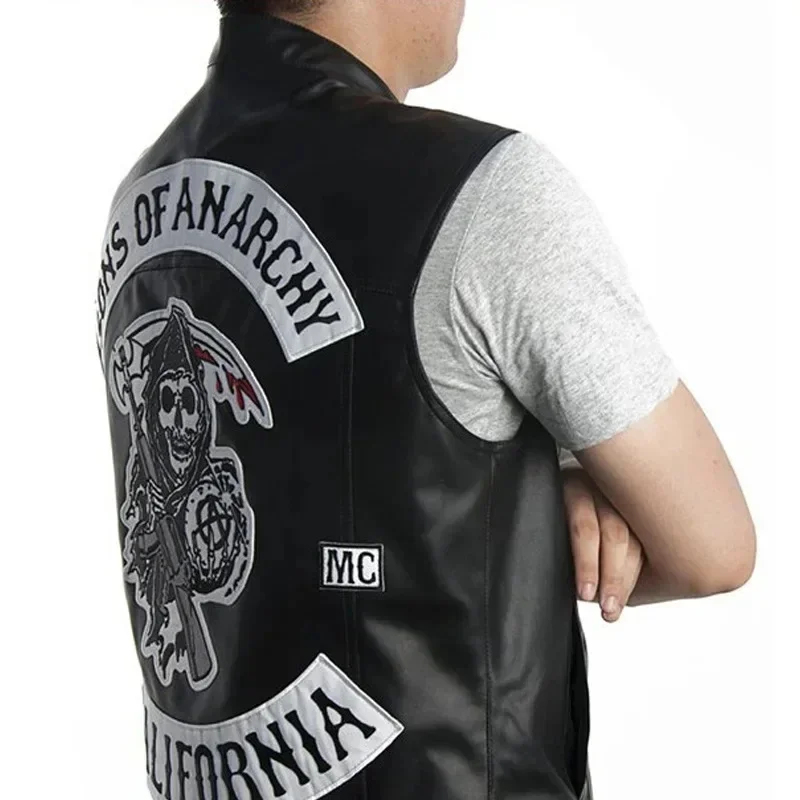 ABC123Leather Men Motorcycle C - Embroidery Jacket 评论和价格