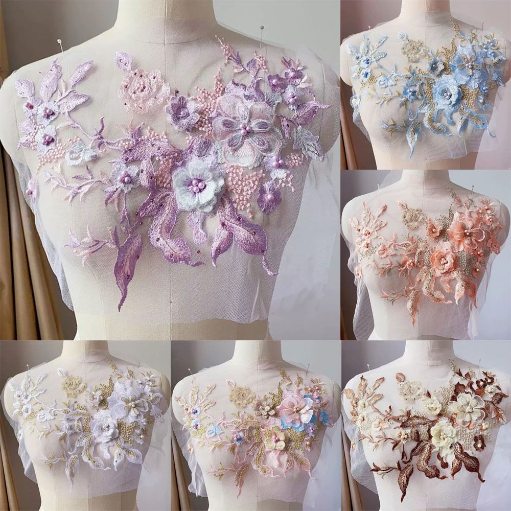 Fashion Elegant Colorful Sequi - Embroidery Flower Pattern 评论和价格