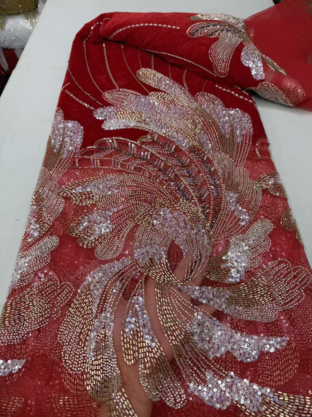 2026 African French Sequin Bea - Velvet Fabric Embroidery 评论和价格