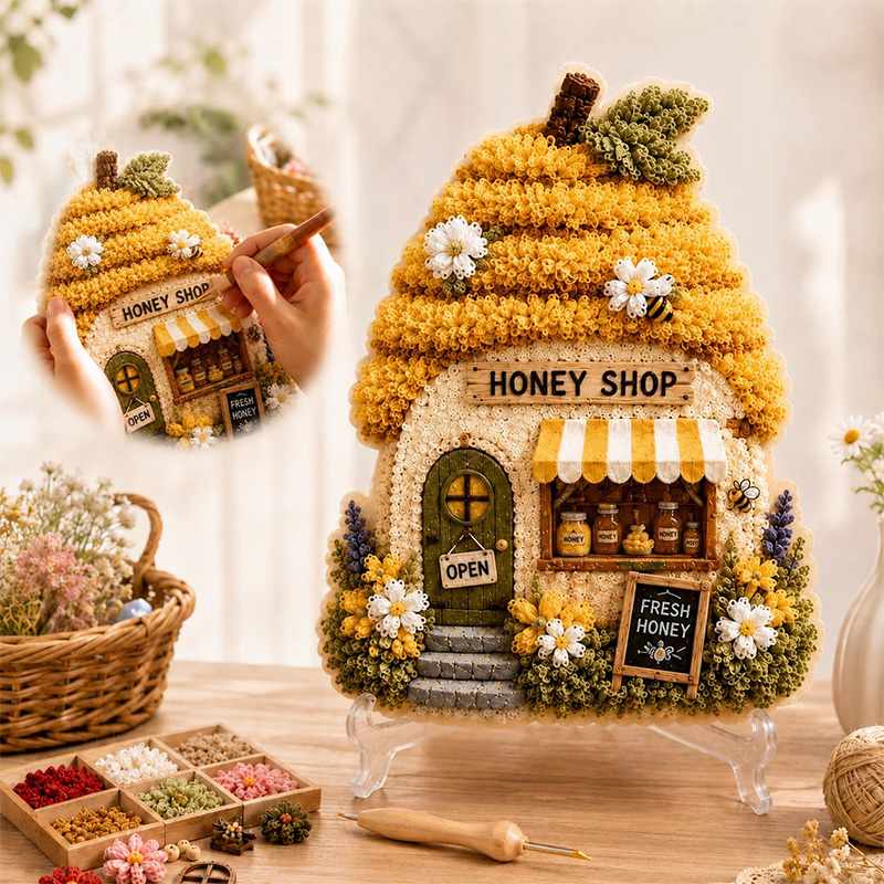 3D Mushroom House Poke Art DIY - Embroidery Needles 评论和价格