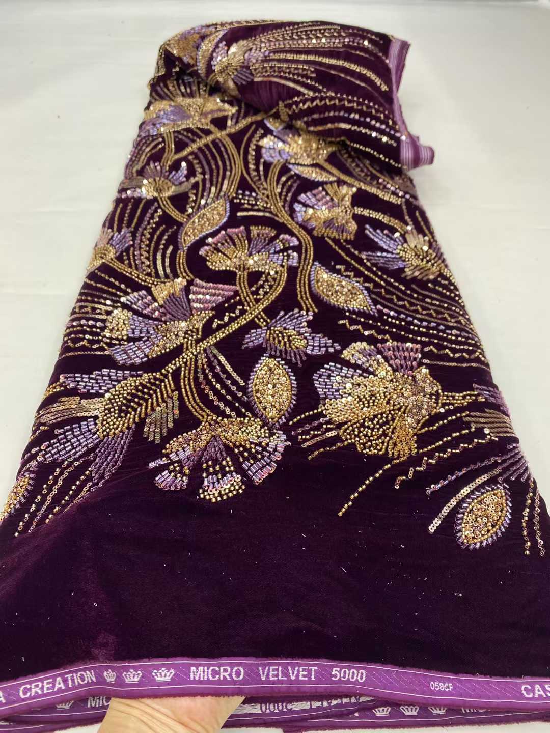 2026 New Arrival African velve - Velvet Fabric Embroidery 评论和价格