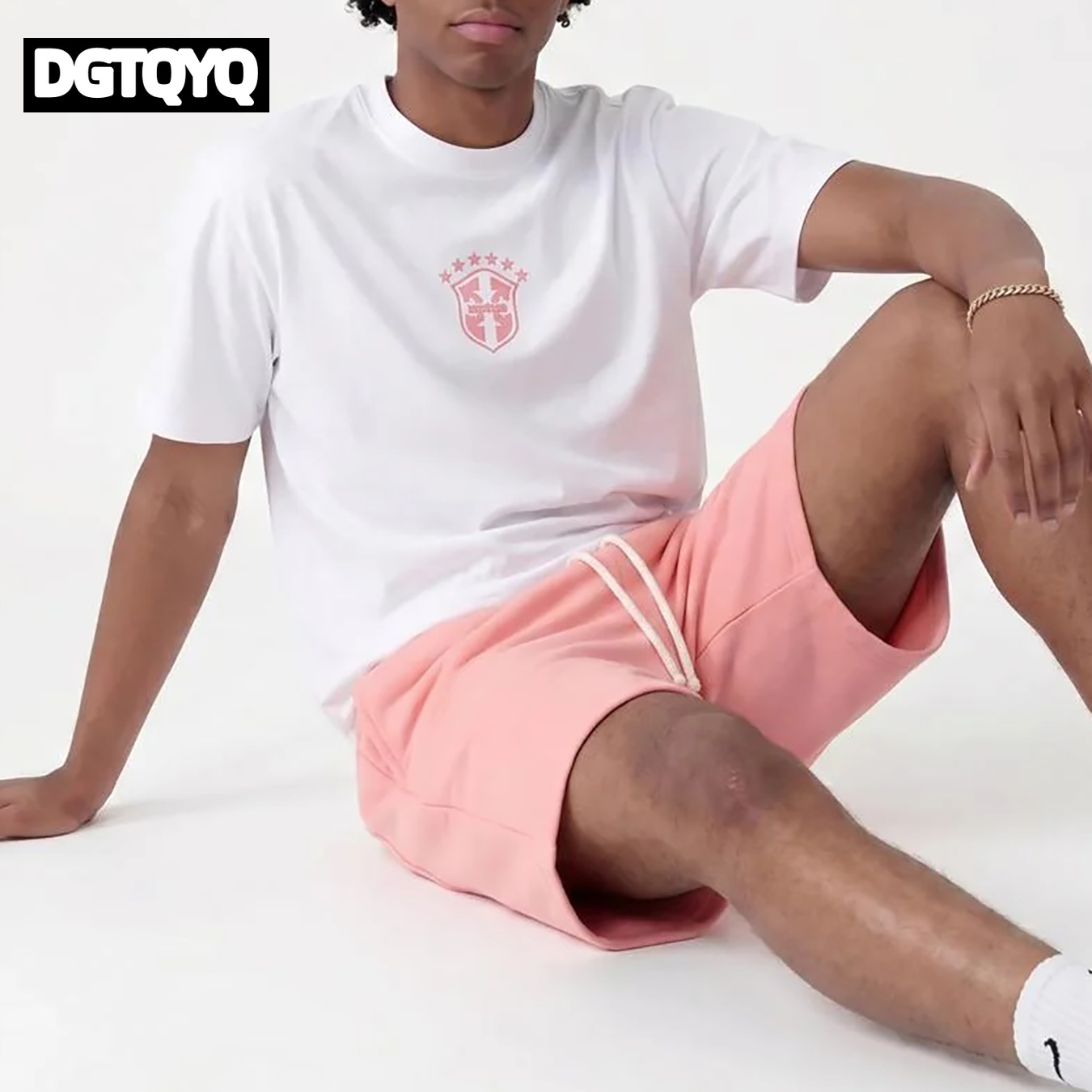 Man's Summer New Pink Embroide - Embroidery Shirt 评论和价格