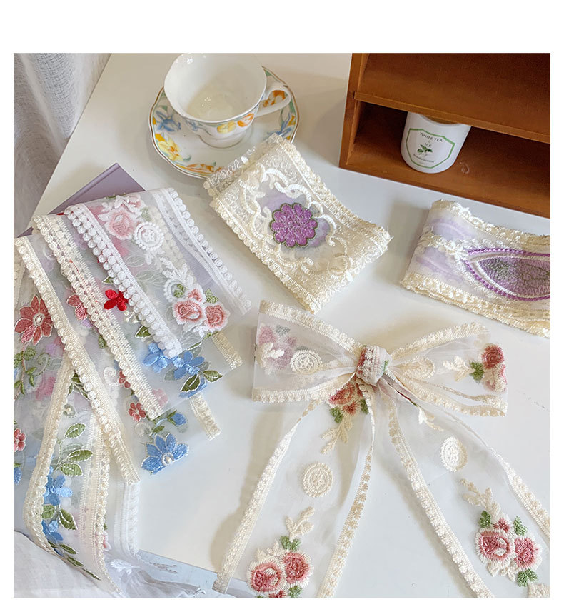 1 Yard Lace Embroidery Flower  - Embroidery Ribbon 评论和价格