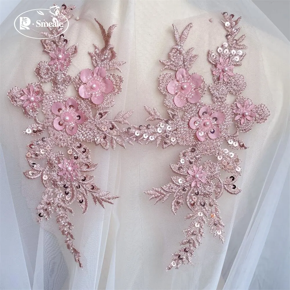 2PCS/1Pair New 12 Colors Sequi - Embroidery Flower Pattern 评论和价格