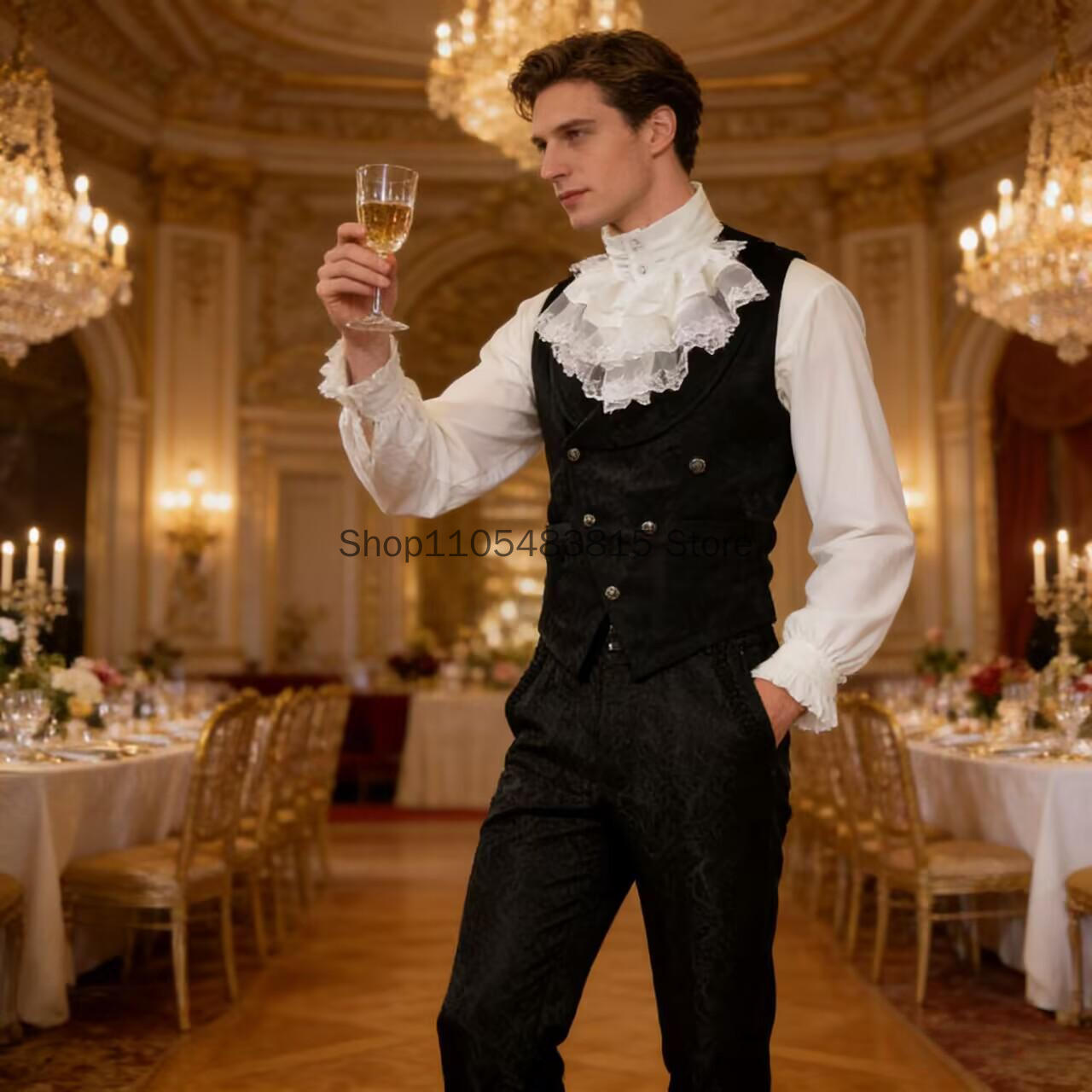Medieval Men's Noble Vest Embr - Embroidery Jacket 评论和价格