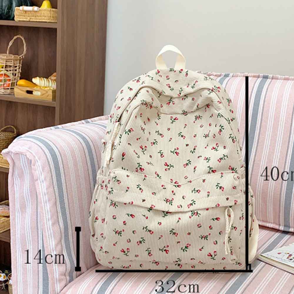Ins Corduroy Printed Backpack, - Embroidery Name Designs 评论和价格