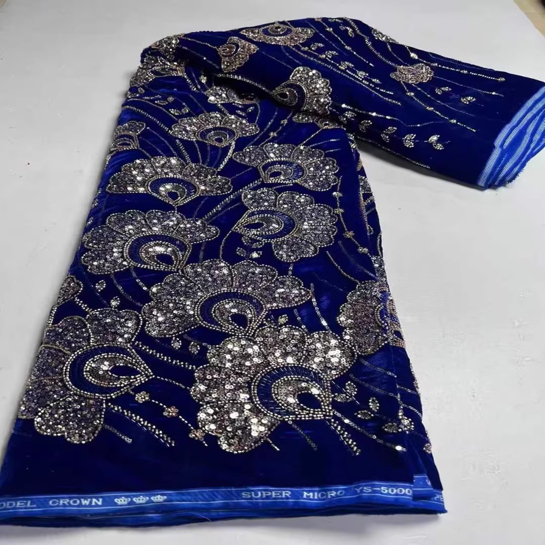 5yard New velvet tela Sequin b - Velvet Fabric Embroidery 评论和价格