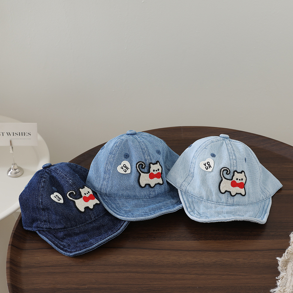 Children's washable denim soft - Embroidery Cat 评论和价格