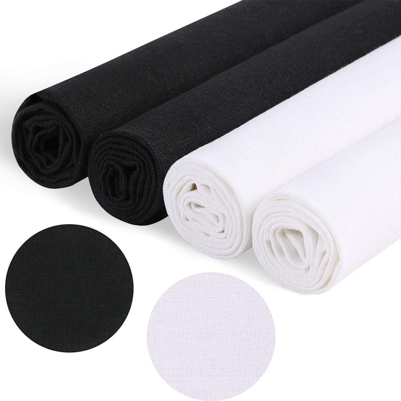 4 Pieces of Linen Fabric, Soli - Embroidery Room 评论和价格