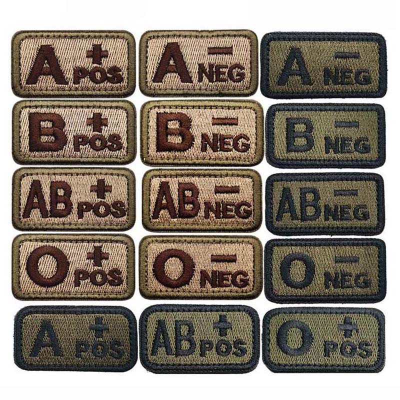 4PCS/A B AB O POS-NEG Blood Ty - Embroidery Fonts 评论和价格
