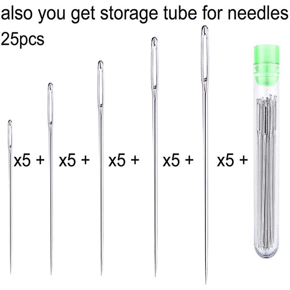 25 Pcs Large Eye Stitching Nee - Embroidery Needles 评论和价格