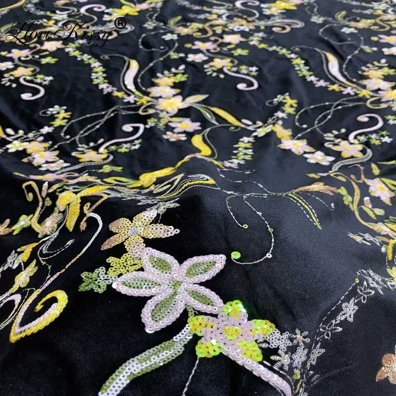 New Autumn And Winter Black Ve - Velvet Fabric Embroidery 评论和价格