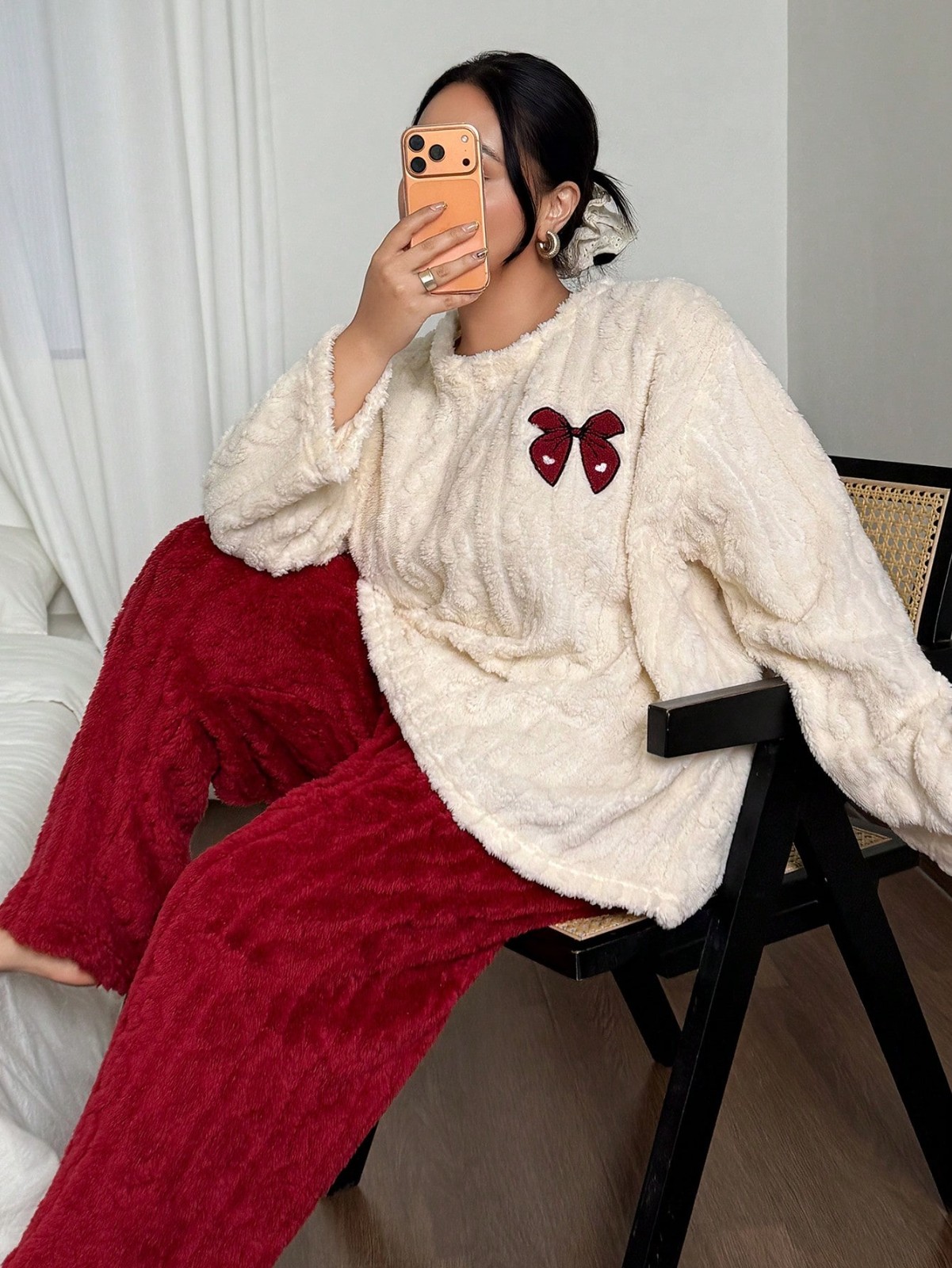 Plus Size 1XL-5XL Women Autumn - Embroidery Set 评论和价格